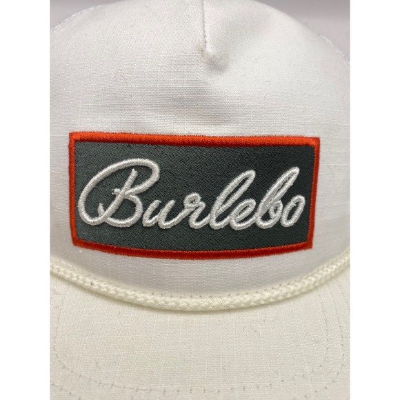 Burlebo White Mesh Trucker Hat Baseball Cap Adjustable Snapback Hunting Outdoors - Picture 2 of 8